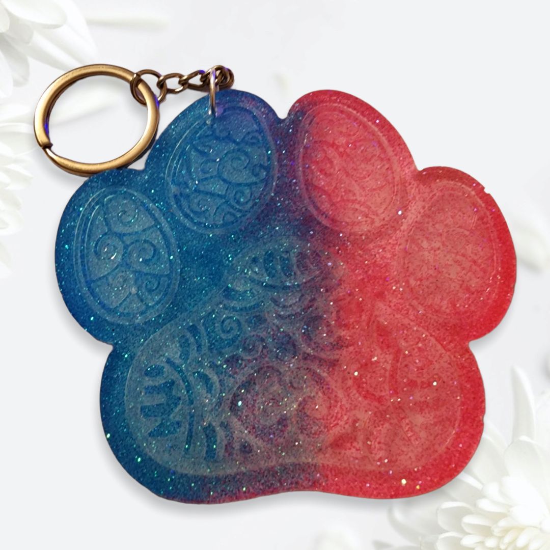 Paw print keychain