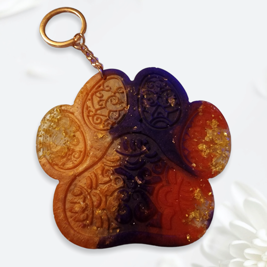 Paw-print keychain multicolor