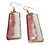 Long pink and white earrings