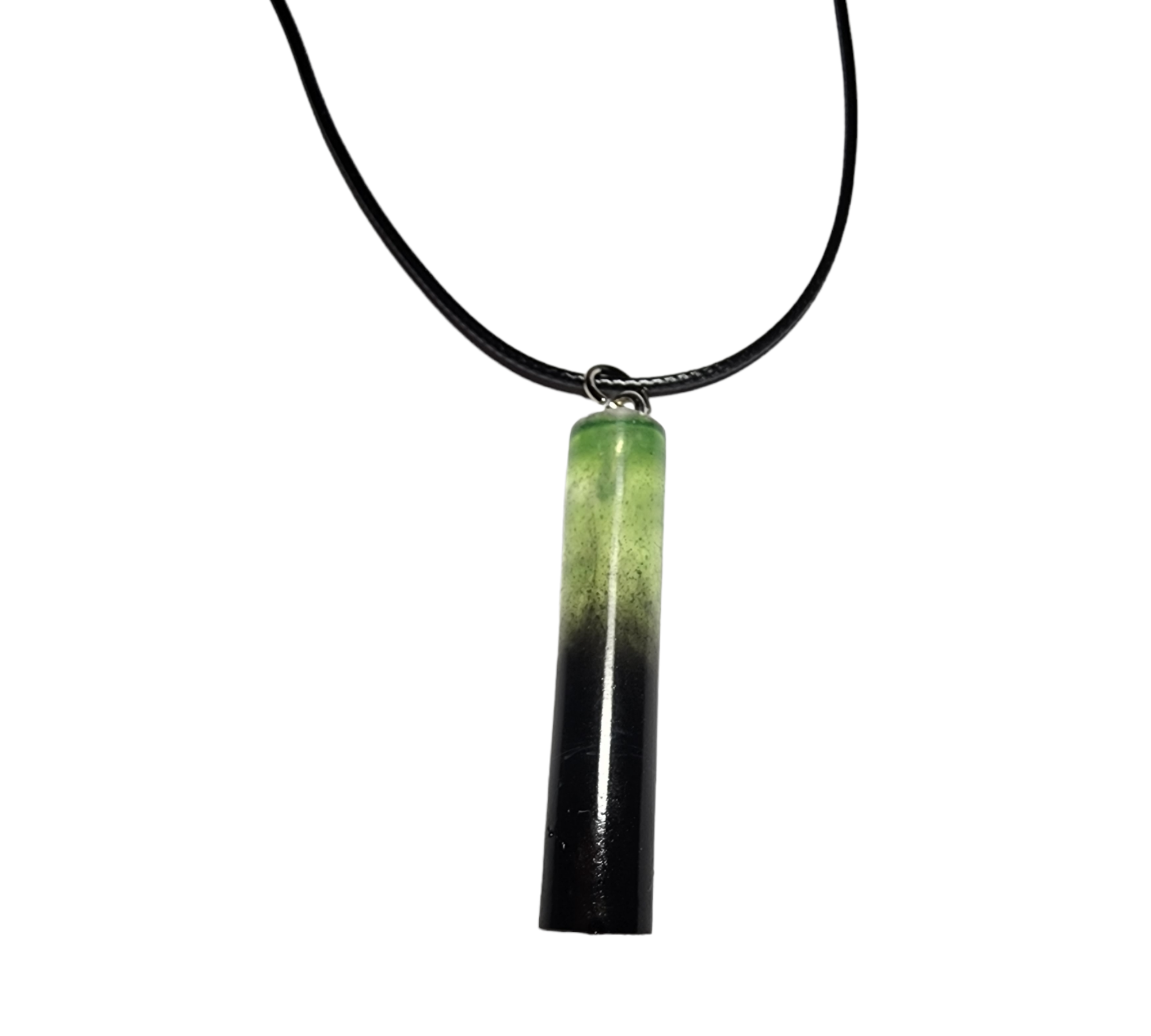 Cool green color long necklace!